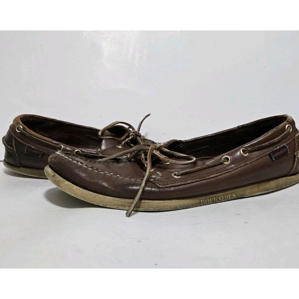 Sebago Loafers Mens 11.5 Shoes Dockside Boat Waxed Brown Leather